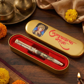 Lalbaug cha Raja Etched Roller Pen