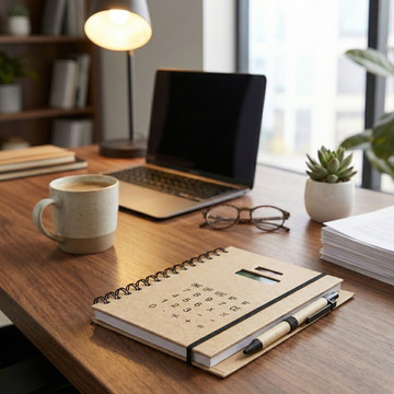 Picasso Parri Eco- Friendly Diary With Calculator & Pen