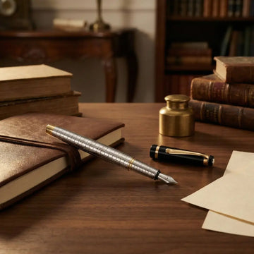 Picasso Parri Ruby Fountain Pen | Luxury Silver Fountain Pen with Cartridges & Converter